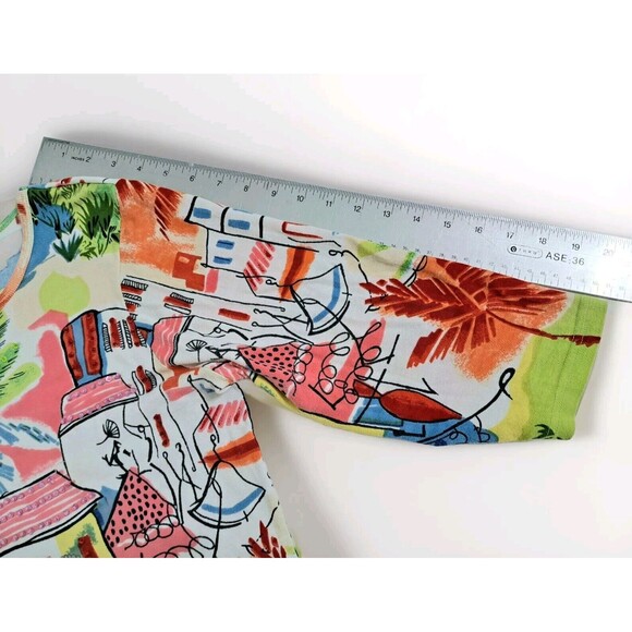 Take Two Clothing Women's Large Top Boho Tropical Southern Cityscape Print - Picture 6 of 7